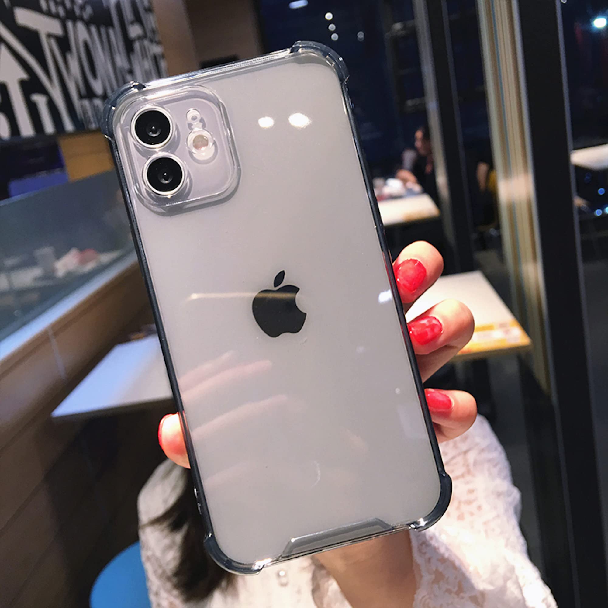 The Celly Plug iPhone 12 6.1 Neon Black Clear Color Premium Trending Shockproof Corner Raised Edge Shock Absorbent Raised Edge Case - Cool iPhone 12 Designer Protective Case (Black)